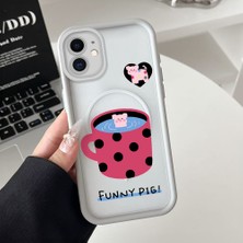 Ucuc iPhone 11 Uyumlu Manyetik Halkalı Yarı Sayda Mat Kamera Koruma Anti-Darbe Silikon Kılıf