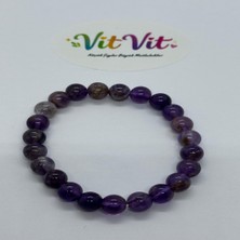 vitvit Ametist Misinalı Bileklik 8mm