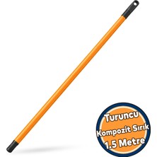 Nzb (1 Adet) Profesyonel Turuncu Kaplama 1,5 M Kompozit Sırık Boya Badana Temizlik Kompozit Fırça Sapı