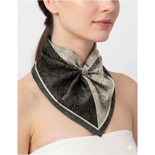 Tarzını Seç Siyah Royal Fular / Bandana / Aksesuar 48X48 cm