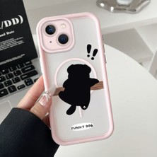 Ucuc iPhone 14 Uyumlu Manyetik Halkalı Yarı Sayda Mat Kamera Koruma Anti-Darbe Silikon Kılıf