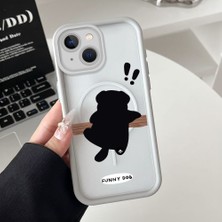 Ucuc iPhone 13 Uyumlu Manyetik Halkalı Yarı Sayda Mat Kamera Koruma Anti-Darbe Silikon Kılıf