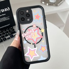 Ucuc iPhone 15 Pro Uyumlu Manyetik Halkalı Yarı Sayda Mat Kamera Koruma Anti-Darbe Silikon Kılıf