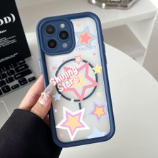 Ucuc iPhone 15 Pro Uyumlu Manyetik Halkalı Yarı Sayda Mat Kamera Koruma Anti-Darbe Silikon Kılıf