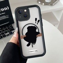 Ucuc iPhone 14 Uyumlu Manyetik Halkalı Yarı Sayda Mat Kamera Koruma Anti-Darbe Silikon Kılıf