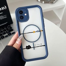 Ucuc iPhone 12 Uyumlu Manyetik Halkalı Yarı Sayda Mat Kamera Koruma Anti-Darbe Silikon Kılıf