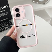Ucuc iPhone 16 Uyumlu Manyetik Halkalı Yarı Sayda Mat Kamera Koruma Anti-Darbe Silikon Kılıf