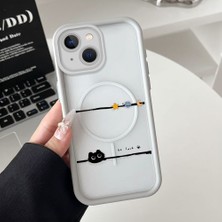 Ucuc iPhone 15 Uyumlu Manyetik Halkalı Yarı Sayda Mat Kamera Koruma Anti-Darbe Silikon Kılıf