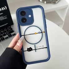 Ucuc iPhone 16 Uyumlu Manyetik Halkalı Yarı Sayda Mat Kamera Koruma Anti-Darbe Silikon Kılıf