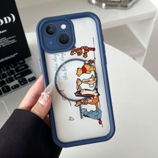 Ucuc iPhone 15 Plus Uyumlu Manyetik Halkalı Yarı Sayda Mat Kamera Koruma Anti-Darbe Silikon Kılıf