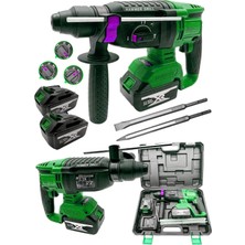 Moonshop Şarjlı 2.6 kg Kırıcı Delici Çift Akülü 124 Vf 3 Fonksiyon Kırıcı-Delici-Kırıcı Delici Hilti Matkap