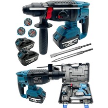Moonshop Şarjlı Çift Akülü Darbeli Kırıcı Delici Hilti Kömürsüz Motor 2-26 mm 2 Yıl Garantili Ürün.