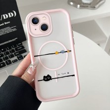 Ucuc iPhone 14 Plus Uyumlu Manyetik Halkalı Yarı Sayda Mat Kamera Koruma Anti-Darbe Silikon Kılıf