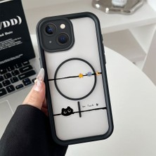 Ucuc iPhone 15 Uyumlu Manyetik Halkalı Yarı Sayda Mat Kamera Koruma Anti-Darbe Silikon Kılıf