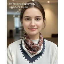 Tarzını Seç Fendy Model Dekoratif Kenar Tasarımlı Fular 48X48 cm