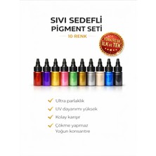 Epoksi Bazlı Parlak Sıvı Sedefli Pigment 10 Renk x 30 gr