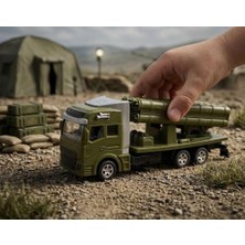 Farbu Oyuncak Askeri Temalı Çek Bırak Mekanizmalı 8'li Füze Atıcı ve Rampalı Oyuncak Füze Kamyonu