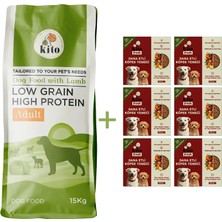 Kuzu Etli Yetişkin Köpek Maması 15 Kg + 6 Adet Kito Fresh Dana Etli %100 Taze İçerikli Mama