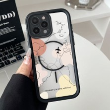 Ucuc iPhone 15 Pro Uyumlu Manyetik Halkalı Yarı Sayda Mat Kamera Koruma Anti-Darbe Silikon Kılıf