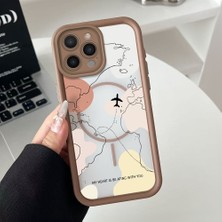 Ucuc iPhone 16 Pro Uyumlu Manyetik Halkalı Yarı Sayda Mat Kamera Koruma Anti-Darbe Silikon Kılıf