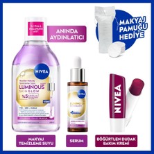 Nivea Skin Glow Parlaklık Etkili Micellar Makyaj Temizleme Suyu, Cilt Serumu,böğürtlen Dudak Krem ve Pamuk