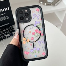 Ucuc iPhone 14 Pro Uyumlu Manyetik Halkalı Yarı Sayda Mat Kamera Koruma Anti-Darbe Silikon Kılıf