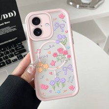 Ucuc iPhone 16 Uyumlu Manyetik Halkalı Yarı Sayda Mat Kamera Koruma Anti-Darbe Silikon Kılıf