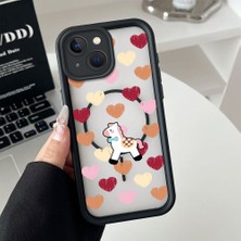 Ucuc iPhone 15 Plus Uyumlu Manyetik Halkalı Yarı Sayda Mat Kamera Koruma Anti-Darbe Silikon Kılıf