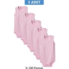 Hobilinka Pembe Askılı Body Zıbın 2-7 Yaş Çocuklar Için (5 Adet) Alttan Çıtçıtlı Özel Gereksinim