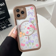 Ucuc iPhone 14 Pro Max Uyumlu Manyetik Halkalı Yarı Sayda Mat Kamera Koruma Anti-Darbe Silikon Kılıf