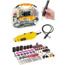 Moonshop Pro Seri Alman 6 Kademe Devir Ayarlı Gravür Hobi Taşlama Seti Şaft Hediyeli Çantalı 211 Parça