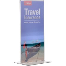 Arte Display T Tipi Dikey 10X21CM Pleksi Masaüstü Şeffaf Föylük Broşürlük Fiyatlık 10LU Paket