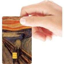 Huggy Craft Edvard Munch Çığlık Tablosu Temalı Parlak Kredi/banka Kart Kaplama Sticker