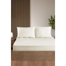 First Choice %100 Pamuk Saten 200 Tc (80 Tel) Lastikli Çarşaf Seti Krem
