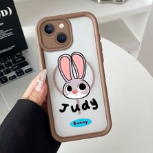 Ucuc iPhone 14 Plus Uyumlu Manyetik Halkalı Yarı Sayda Mat Kamera Koruma Anti-Darbe Silikon Kılıf