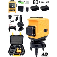 Moonshop 12 Satır Lazer Seviyesi 48V Pil 360 Derece Dikey Yatay Yeşil Işık Seviye Ölçme Lazermetre.