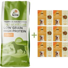 Kito Yetişkin Köpek Maması 15 kg + Hindi Etli Kito Fresh  x 6