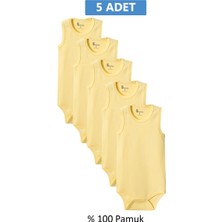 Nemere Sarı Askılı Body Zıbın 2-7 Yaş Çocuklar Için (5 Adet) Alttan Çıtçıtlı Özel Gereksinim