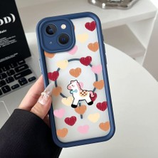 Ucuc iPhone 15 Plus Uyumlu Manyetik Halkalı Yarı Sayda Mat Kamera Koruma Anti-Darbe Silikon Kılıf