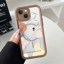 Ucuc iPhone 13 Uyumlu Manyetik Halkalı Yarı Sayda Mat Kamera Koruma Anti-Darbe Silikon Kılıf