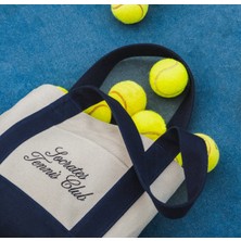 Socrates Dergi Socrates Tennis Club Tote Bag - Açık Gri / Lacivert