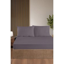 First Choice %100 Pamuk Saten 200 Tc (80 Tel) Lastikli Çarşaf Seti Açık Gri