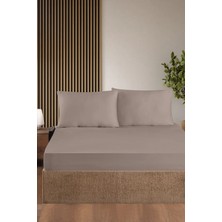 First Choice %100 Pamuk Saten 200 Tc (80 Tel) Lastikli Çarşaf Seti Vizon