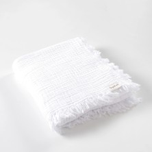 Tiny Lamb Brighton Beyaz Renk  Organik Pamuk 4 Katlı Müslin Battaniye 100X120cm - Yumuşak Pamuk Müslin