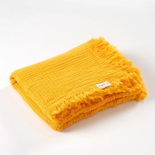 Tiny Lamb Brighton Sarı Renk %100 Organik Pamuktan 4 Katlı Müslin Battaniye 100X120cm - Yumuşak Müslin Battaniye