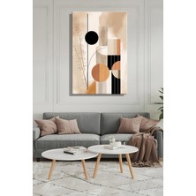 Şehber Dikey Kanvas Duvar Tablosu Tekli Salon Mutfak Yatak Odası Ofis Minimalist Geometrik Tasarım