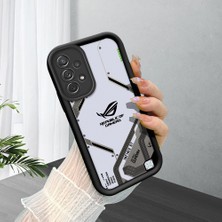 HONTINGA Samsung Galaxy A72 ile Uyumlu Kılıfı Düşüme Önleyici Basitlik Anti Düşme Kamera Korumali Siyah Klasik Desen Yumuşak Silikon Telefon Kılıfı Kadın ve Erkek Için Uygundur K2-0263