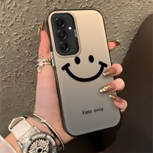 HONTINGA Samsung Galaxy A16 ile Uyumlu Kılıfı Silikon Kenar Sert Arka Düşüme Önleyici Basitlik Anti Düşme Kamera Korumali Gülümseme Desen Telefon Kılıfı Kadın ve Erkek Için Uygundur K1-0861
