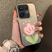 HONTINGA Vivo X200 Fe ile Uyumlu Kılıfı Silikon Kenar Sert Arka Düşüme Önleyici Basitlik Anti Düşme Kamera Korumali Çiçek Desen Telefon Kılıfı Kadın ve Erkek Için Uygundur K1-0860