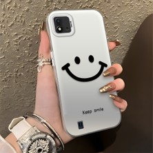 HONTINGA Realme C20 ile Uyumlu Kılıfı Silikon Kenar Sert Arka Düşüme Önleyici Basitlik Anti Düşme Kamera Korumali Gülümseme Desen Telefon Kılıfı Kadın ve Erkek Için Uygundur K1-0861